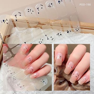 14 Streifen Gel-Nagelsticker Vollständige Abdeckung Gel-Nagellackstreifen Nagelkunststicker DIY Nagelkunst-Gestaltung