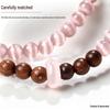 Golden Sandalwood Double Layer Cat's Eye Bracelet - Light Luxury Chinese Style Women's Jewelry