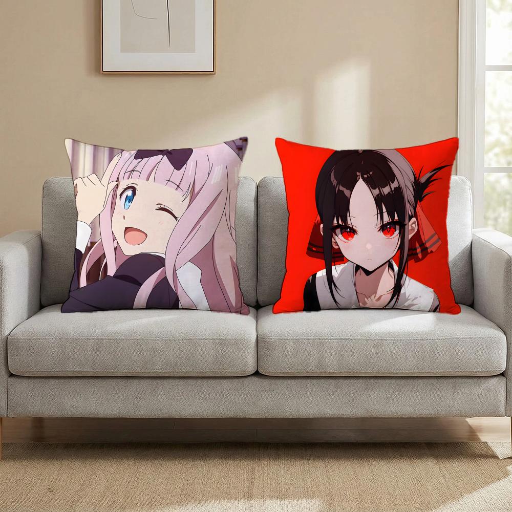 Anime Kaguya-Sama Love Is War Cushion Cover Cushion Cover Set 4Pcs 50X50 45X45 40X40 Pillowcase Decorative Sofa Home Decor