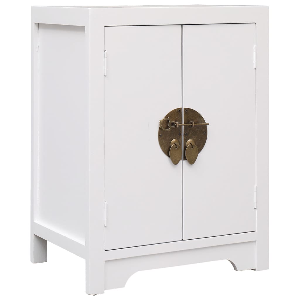 Nachttisch Weiß 38*28*52 cm Paulowniaholz