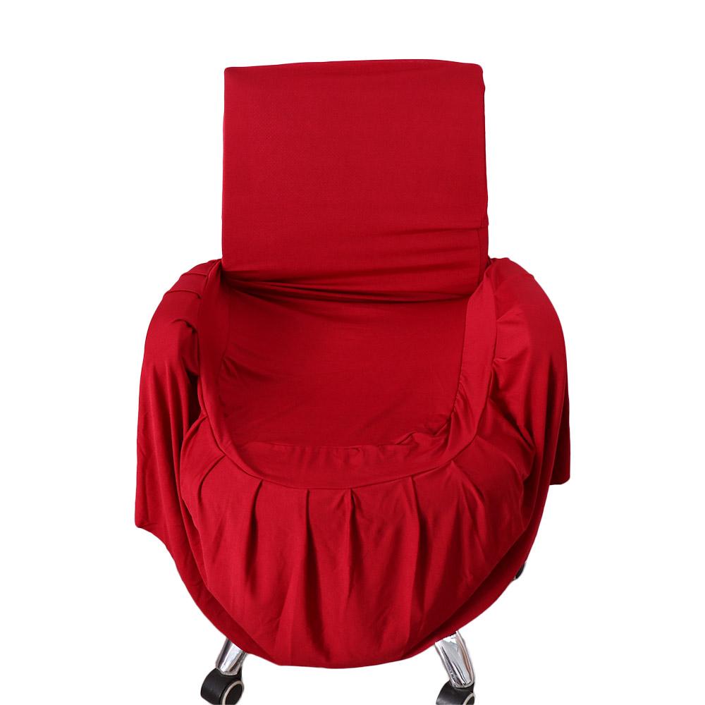 Stretchy Pleated Skirt Chair Covers Solid Color Chair Protective Case Removable Seat Cover  Hotel