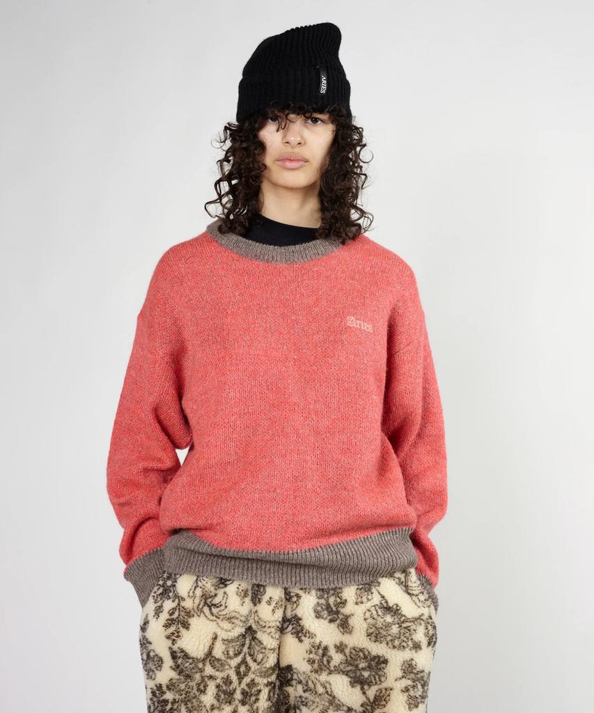 ARIES (U) Brushed Mohair Crew Neck Knit Pink