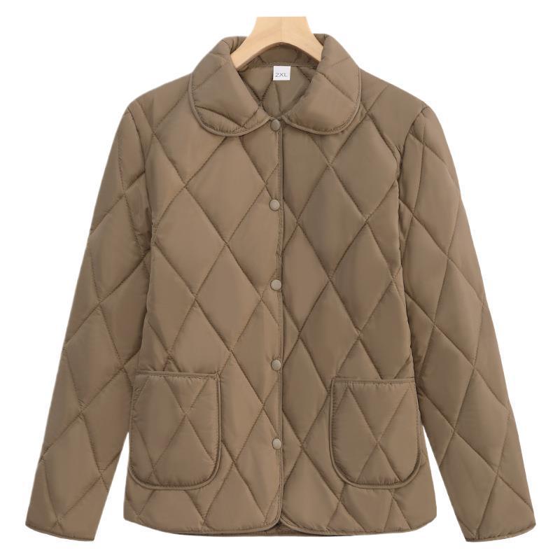 Chun Ya Fang Women's Lightweight Cotton Jacket - Stylish, Loose, Quilted Design, Solid Color, Short Outerwear.
