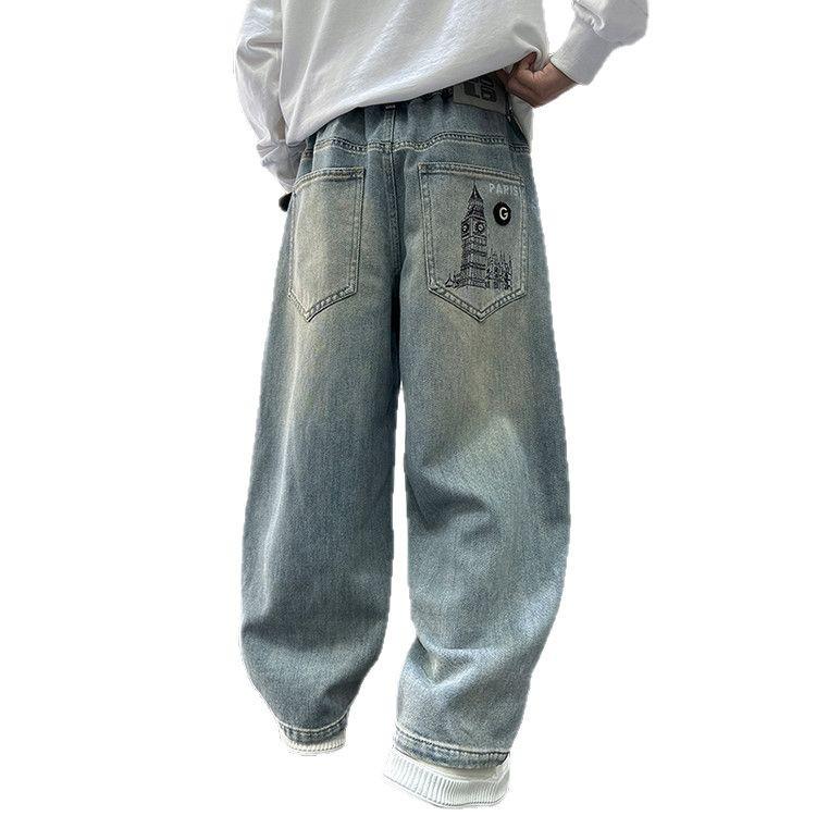 Jungen Frühling & Herbst 2025 Coole Streetwear Straight-Leg Jeans