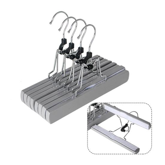 Cabide com Prendedor Resistente ao Desgaste Antiderrapante Suporta Peso Madeira Natural Cabide para Calças Saias para Casa