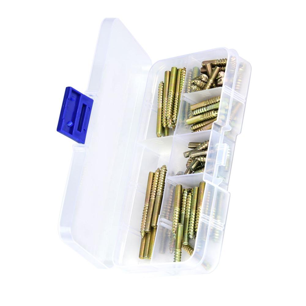 110pc Headed Dowel Screw Double Threaded Double Ended Screw Threaded Wood Screw Indoor Use