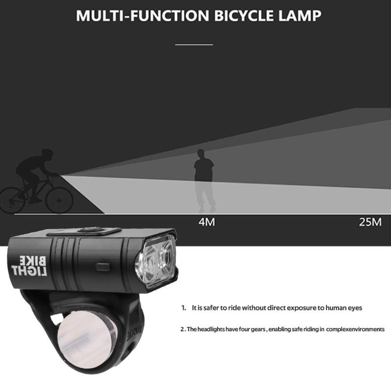 Led  Light Front Portable Usb Rechargeable Waterproof Night Flashlight Riding Accessories Tail Light