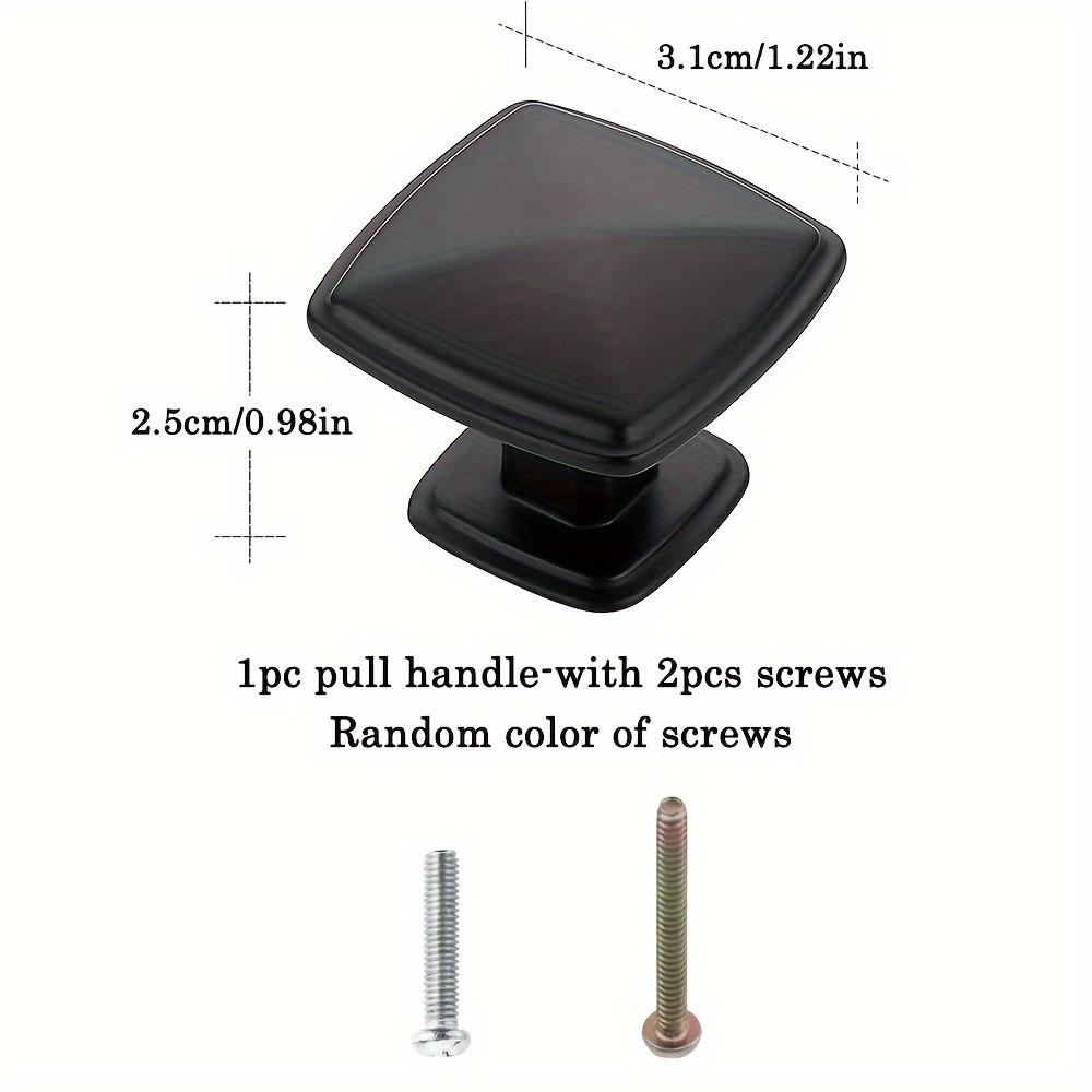 Πόμολα ντουλαπιών αλουμινίου, 1,22*0,98 ιντσών, 10τμχ, πόμολα ντουλαπιών κουζίνας ματ, μαύρα για συρτάρια, πόμολα ντουλαπιών, πόμολα ντουλαπιών, με βίδες