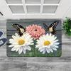 Butterfly Daisy Printed Non-Slip Floor Mat Soft Comfortable Decorative Area Rug for Kitchen Living Room Bedroom Entrance