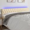 LED Headboard Cream 180x7x78 88 cm Fabric
