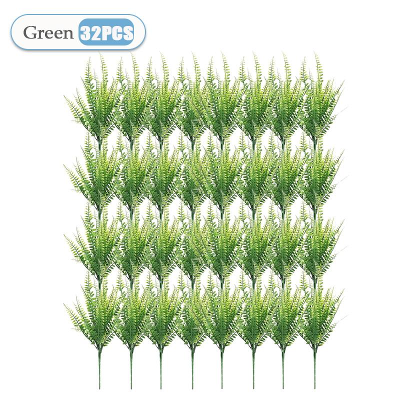 2-32 STÜCKE Künstliche Boston Falsche Farnpflanzen Büsche Falsche Pflanzen Sträucher Grünzeug UV-Beständig für Haus Büro Garten Innen Deko