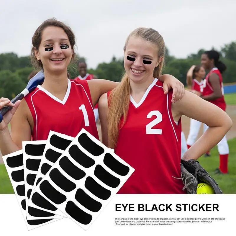 Baseball Eye Black Stickers 100Pcs Breathable Under Eye Football Strips Sports Eye Stickers For Girls Boys Adults Kids Sport