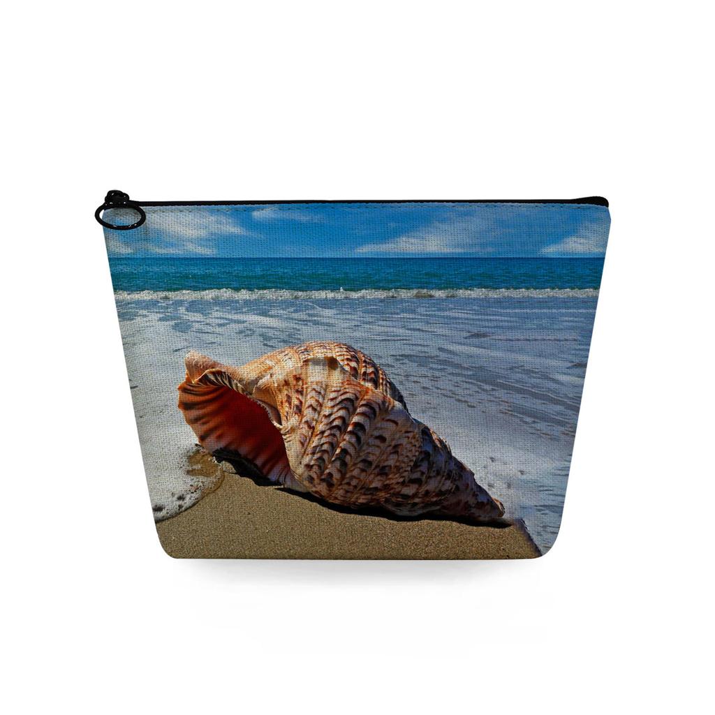 Women Beach conch Print Cosmetic Bag Toiletries Organize Travel Storage Case 6728 KTB