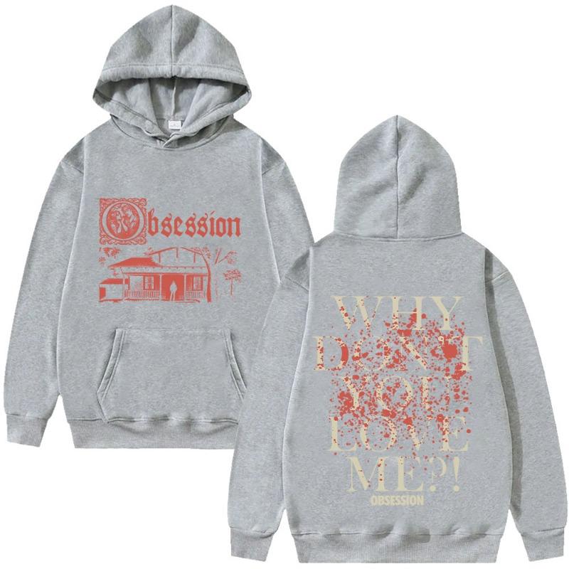 Ossessione Felpa con Cappuccio Horror Gotica Vintage Movie Streetwear Estetica Pullover Grafico Donna Uomo Felpe Trendy Abbigliamento