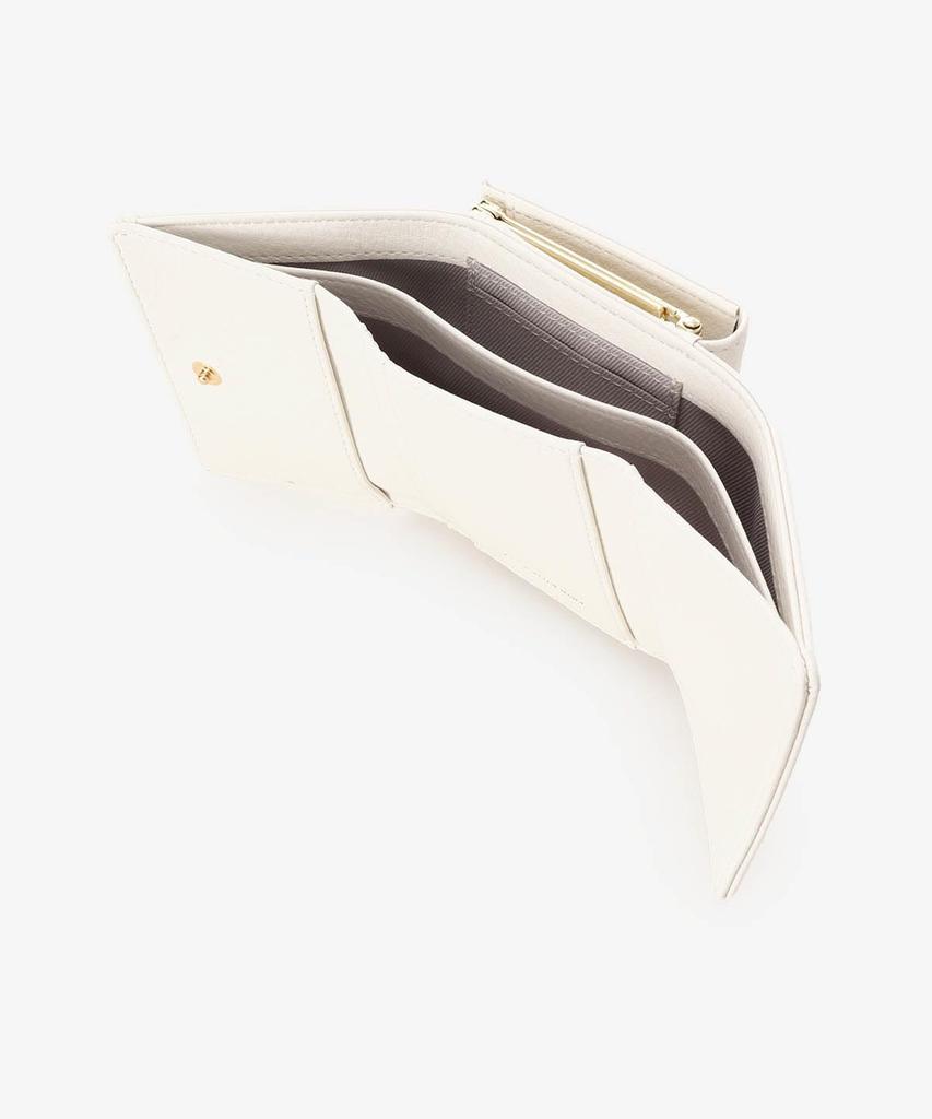 Samantha Vega Studded Line Folding White Women's Wallet/Mini Wallet,