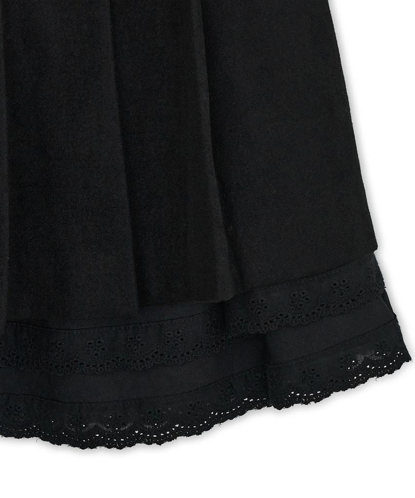 Hug Your Skin Slit Pleated Midi Skirt (Black)