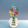 Handmade Wooden Puzzle Flower Vase Natural Plant Display Rack  Kitchen Bedroom
