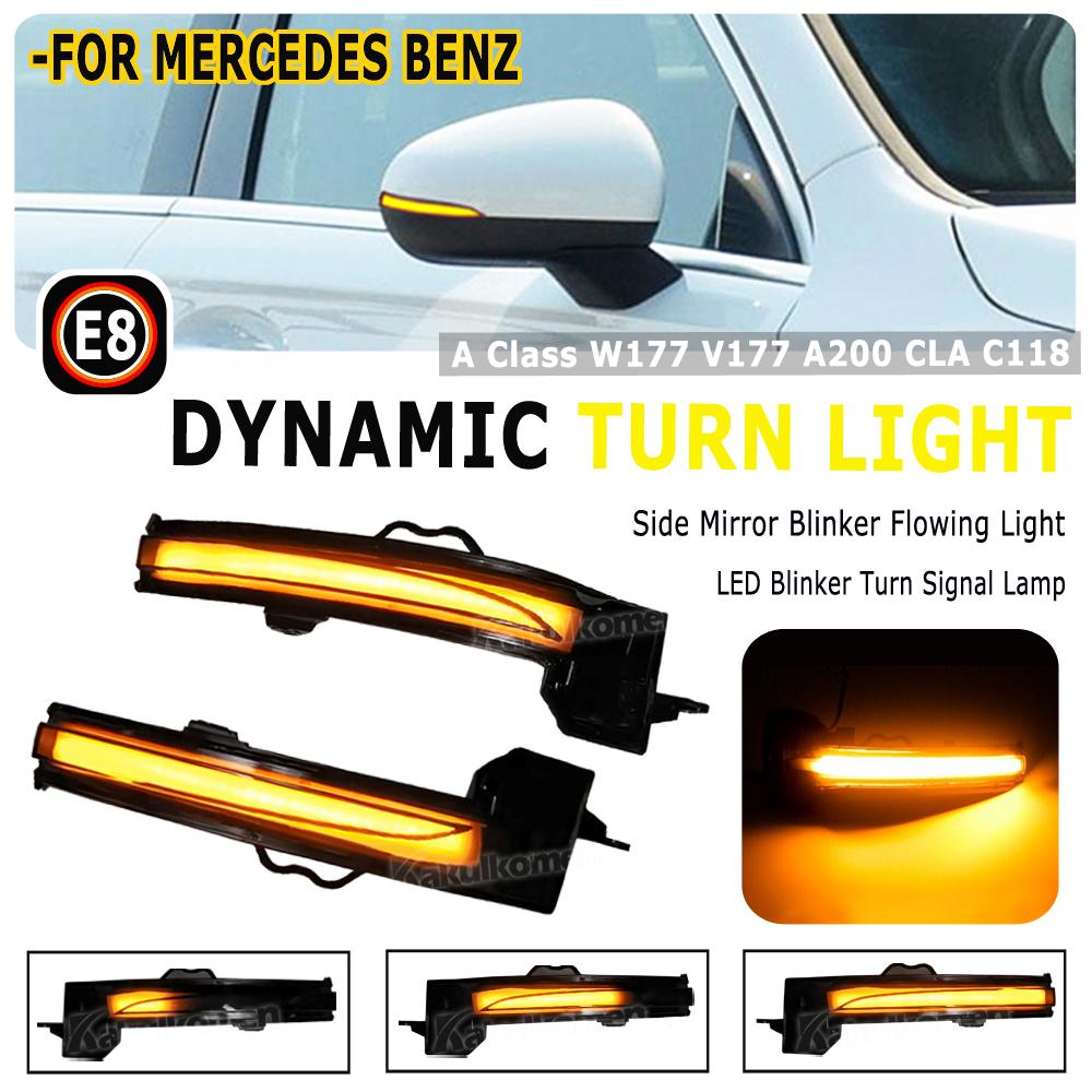 For Mercedes Benz A Class W177 V177 A200 A250 A35 A45 AMG CLA C118 LED Dynamic Turn Signal Light Side Mirror Indicator Blinker