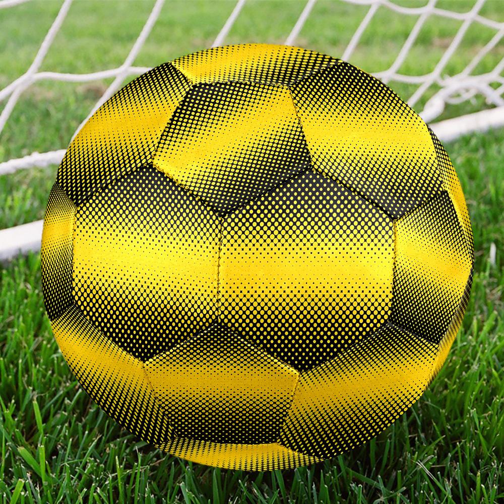 1pc Yellow Dots Size 5 Soccer Ball Professional Match Training Football Indoor &Outdoor Sports Ball Lightweight Durable C6533