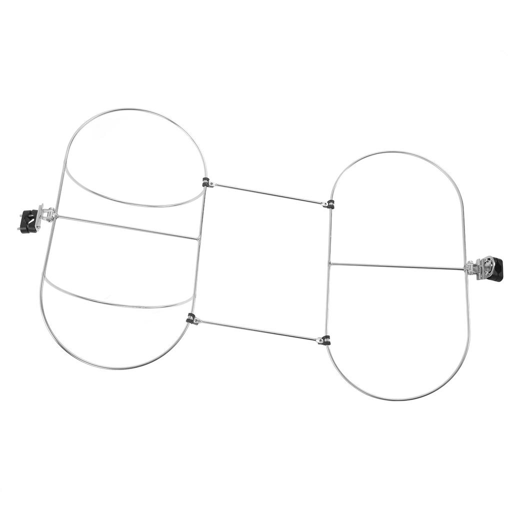 Klappbarer Bootsfenderhalter Rack 304 Edelstahl Doppel-Fenderhalter für 7 8in bis 1in Reling Marine Yacht