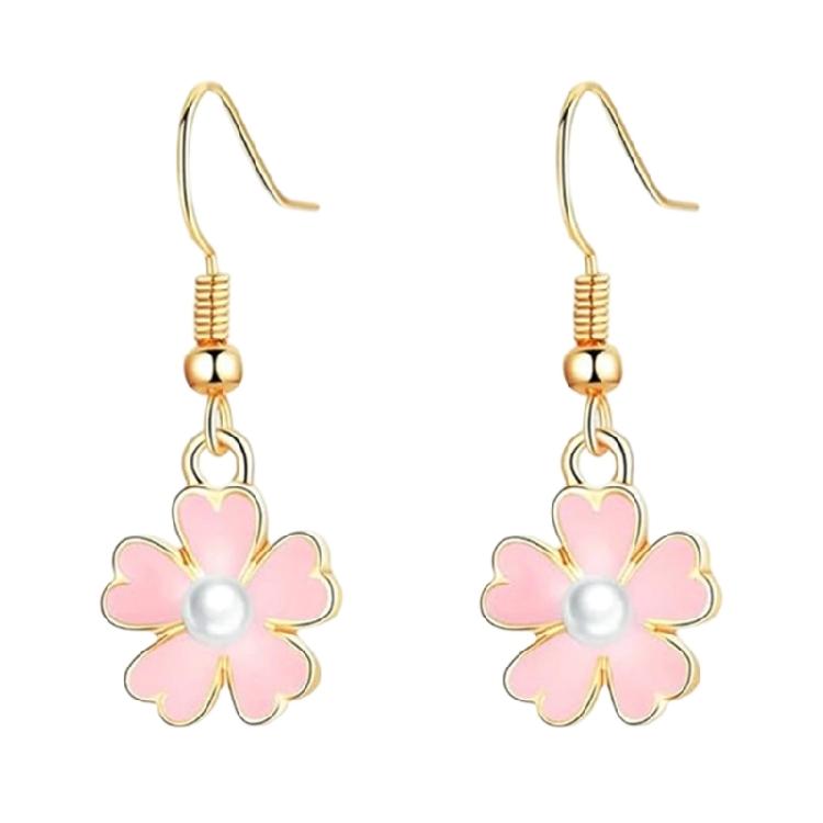 Vibrant Oil Drip Floral Earrings Elegant Alloy Hoops Ear Accessories Jewelry Suitable For Weddings Celebrations