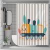 Cute Cartoon Train Shower Curtain - Polyester Woven,   Machine Washable Home Decor Accessory, Playful Bathroom Partition