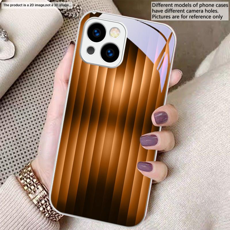 Brown delicate gradient For iPhone 17 Air 16 E 15 14 13 Plus 12 mini 17 Pro Max 11Pro XR Xs X 7 8 11 Tempered Glass Phone Case