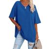 European and American T-shirts women's summer new fashion casual V-neck short-sleeved loose women's tops