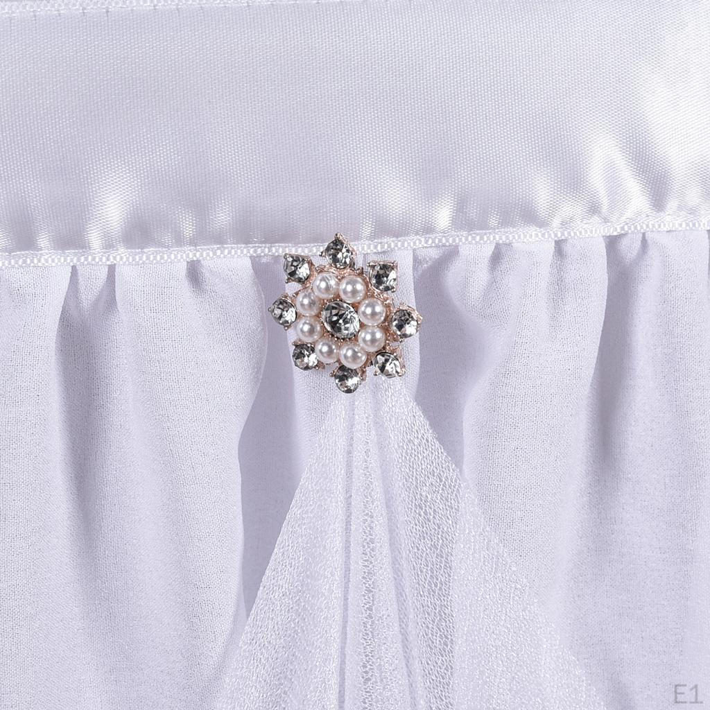 White Table Skirt Lace Taffeta - Tulle Skirting for Round or Rectangle Birthday,