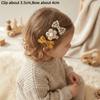 4 Stück Niedliches Schleifen Kinder Haarspangen Set Bedruckte Haarspangen Pony Haarspangen Rutschfeste Spange Schleifen Haarspangen Kinder Kopfschmuck