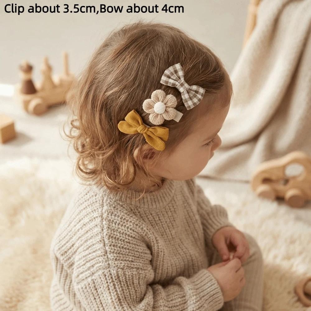 4 Stück Niedliches Schleifen Kinder Haarspangen Set Bedruckte Haarspangen Pony Haarspangen Rutschfeste Spange Schleifen Haarspangen Kinder Kopfschmuck