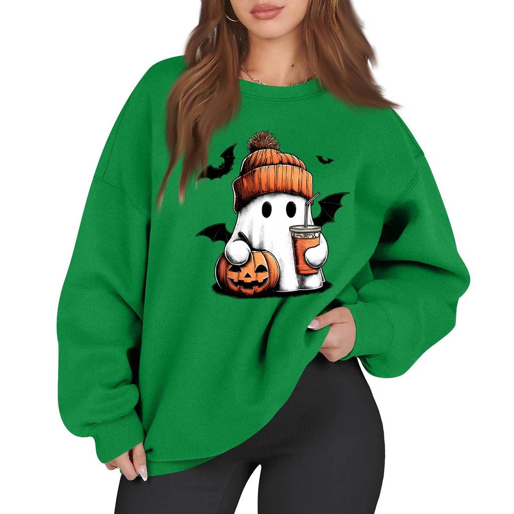 Women's Casual Fashion Long Sleeve Printed Round Neck Sweatshirt Top