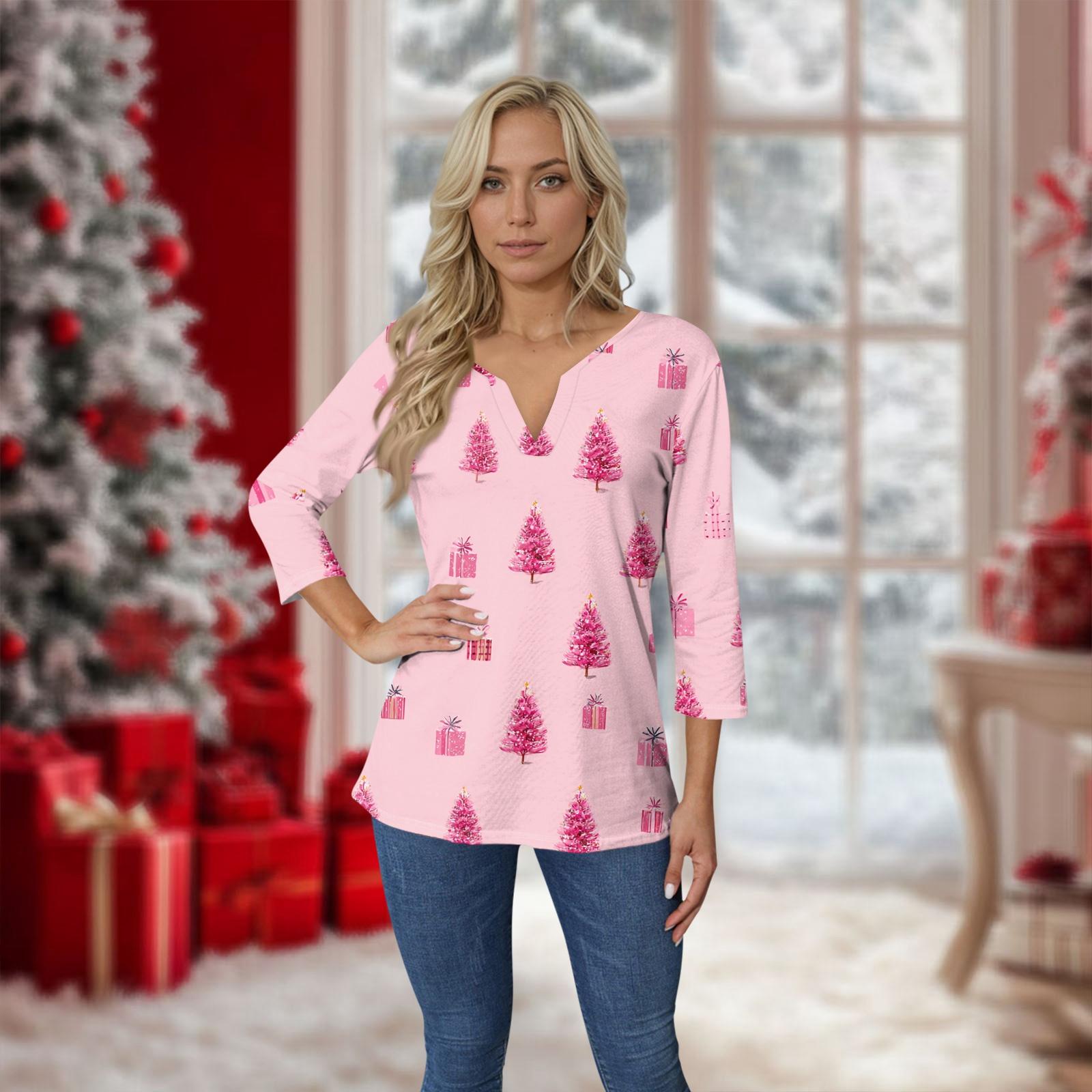 

Женская футболка с воротником-стойкой и рукавами 3/4 с принтом M розовый