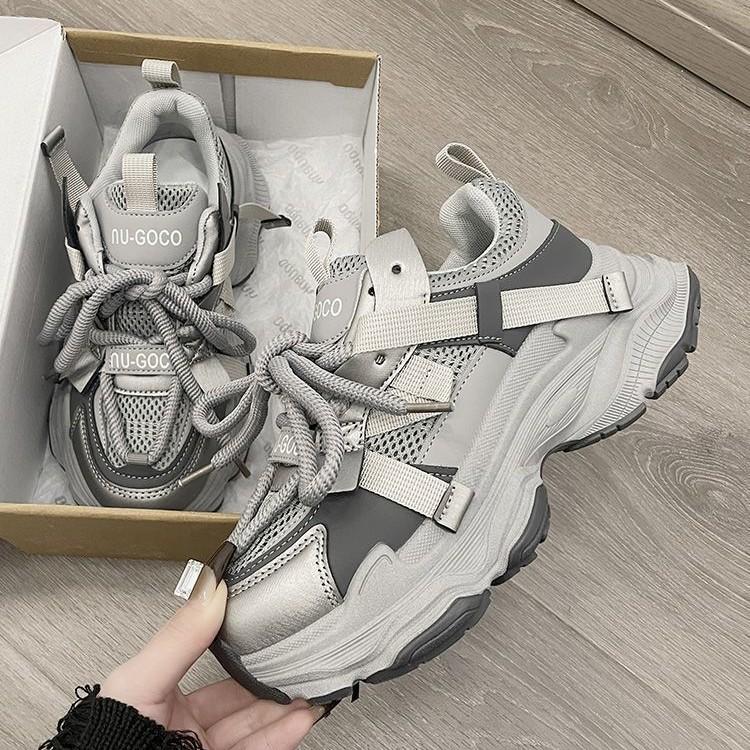 Popular Dad Shoes Women's 2025 New Autumn New Thick-soled White Shoes Heightened Breathable Mesh Sports Women's Trendy Shoes