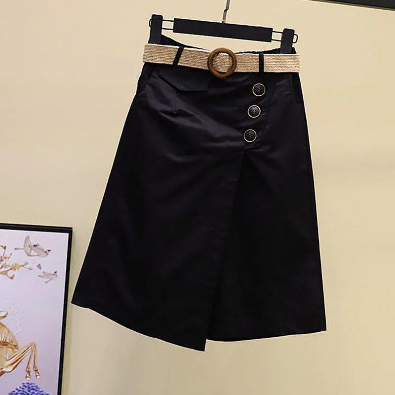 2026 Spring Korean Style High-Waist Wide-Leg Culottes for Plus Size Women M