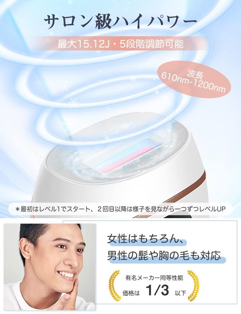 Hair Removal Device Light Hair Removal Cooling Epilator for Men and Suitable for and Full 5 Levels of Home Hair Removal Device [2023 Salon-Grade