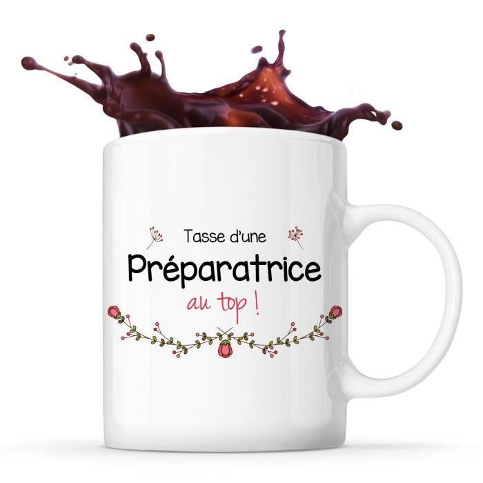 Mug - Préparatrice au Top - Céramique - Imprimé Recto/Verso - Résistant Lave-Vaisselle - 325 ml