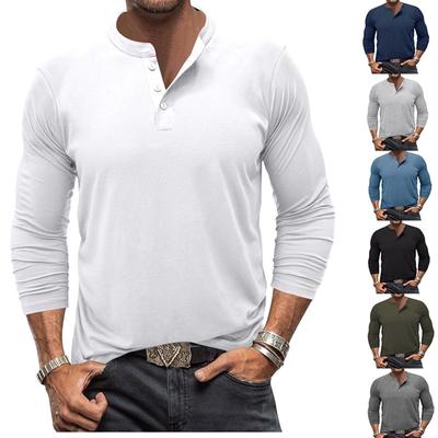 Herren Langarm T-Shirt Rundhals Shirt Herren Casual T-Shirt