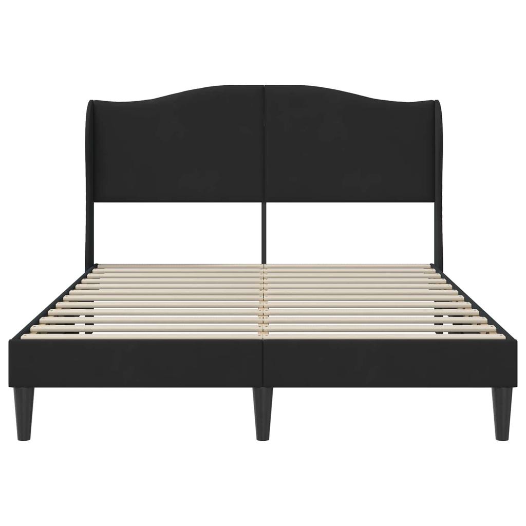 Bed Frame with Headboard Black 120 x 190 cm Velvet