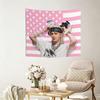 P1Harmony Kpop Merch Pink USA Flag Headband Banner with Theo for Concert Fan Meeting Home Decor Birthday Gift for Fans Fashio