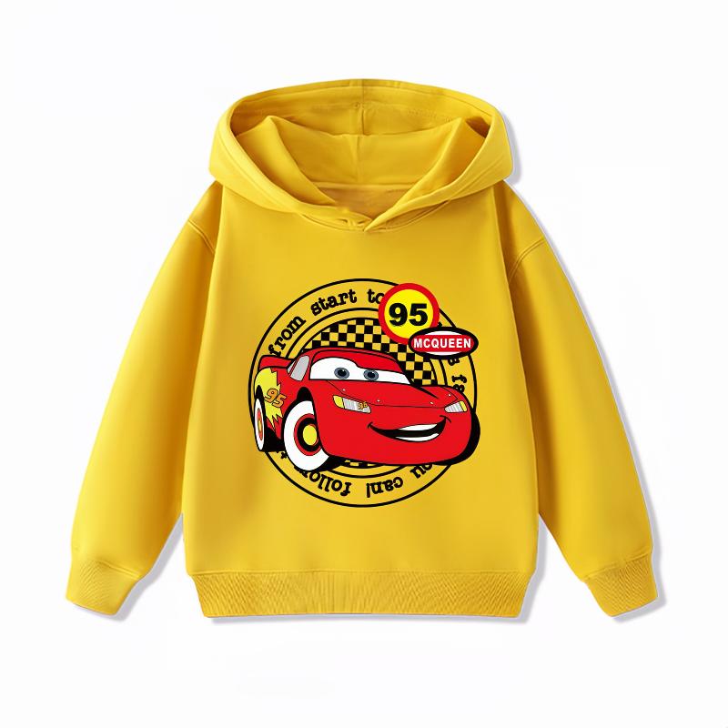 Potdemiel Disney Lightning McQueen Kids Hoodie Boys and Girls Clothing Tops Autumn and Winter Warm Kids Hoodie Sweatshirt