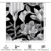 Modern White Floral Shower Curtain Decorative Waterproof Bathroom Accessories Customizable Size Shown In Black Grey Large (72X84