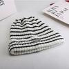 New Autumn and Winter Ins Big Head Knitted Hat Japanese Striped Wool Hat Korean Style Versatile Student Warm Hat Women