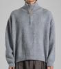 Beoteunseoul Loose Fit Half-Zip High-Neck Knit (Gray)