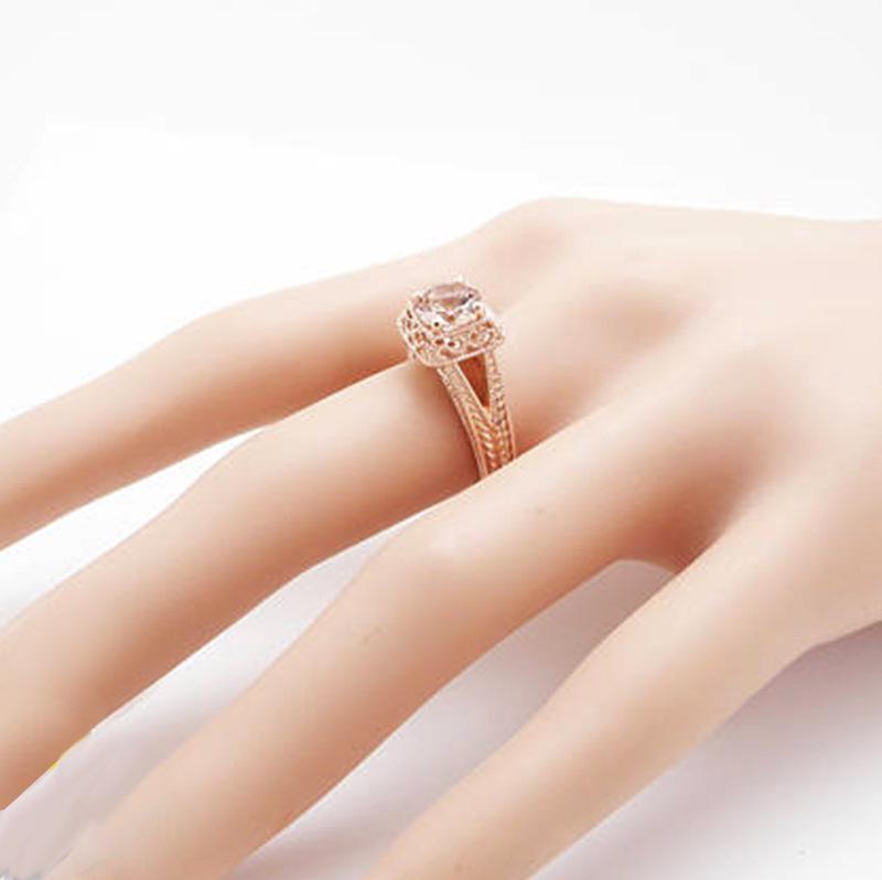 Elegant Rose Gold Square Ring For Birthday Anniversary Engagement And Wedding Celebrations