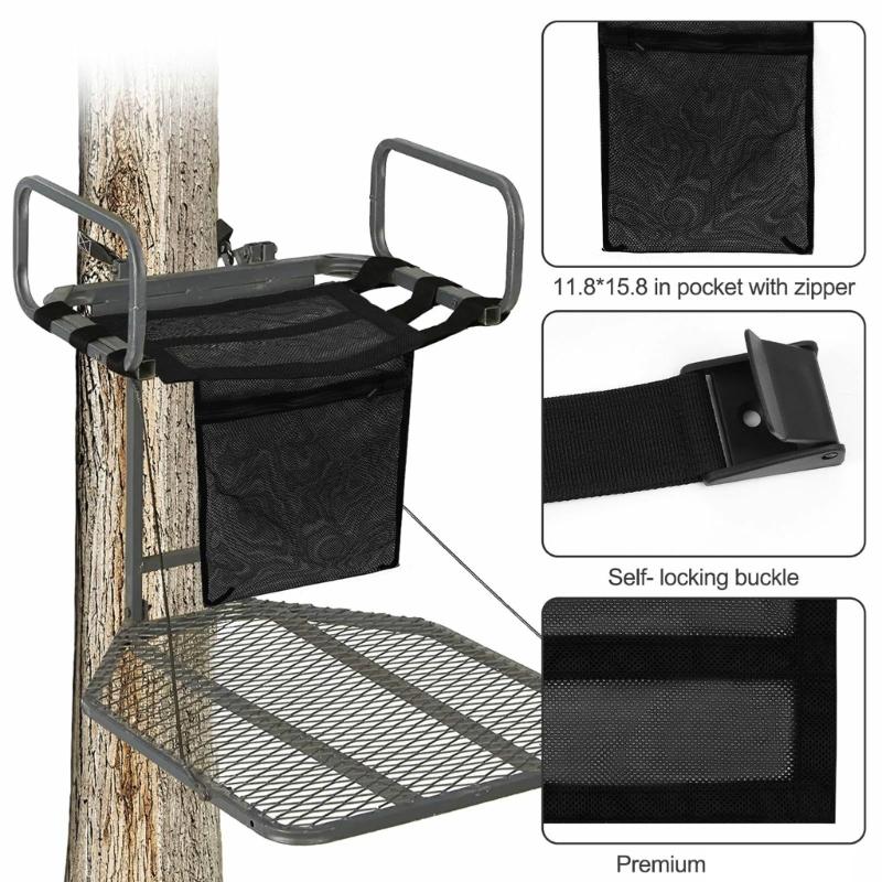Adjustable Tree Stand Seat Replacement Treestand Seat with Adjustable Strap Detachable Tree Fixed Seat Accessories