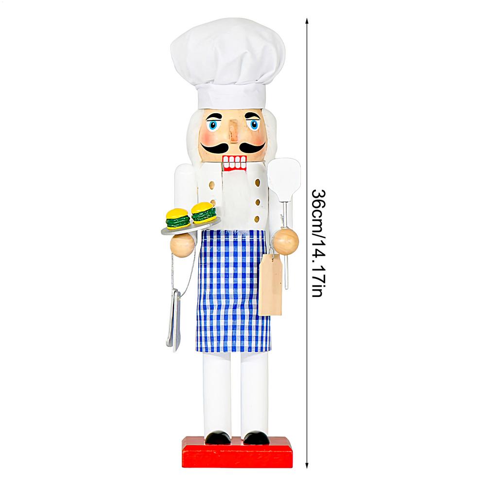 Chef Nutcracker 14 Inch Nutcracker Desktop Ornaments with Chef Hat Holiday Collectibles for Table Centerpiece Fireplace Mantel