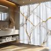 Rideau de douche blanc luxueux Naturel - Avec crochets Imperméable Résistant à la moisissure Facile à installer Lavable