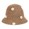 Eleganter Panama Hut Strohblumen Eimerhut, Cooler und Bequemer Panama Hut Handgefertigter Stroh Fischerhut