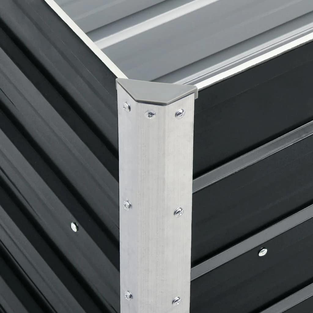 Raised Garden Bed Galvanized Steel 240 X 40 X 77 Cm Anthracite